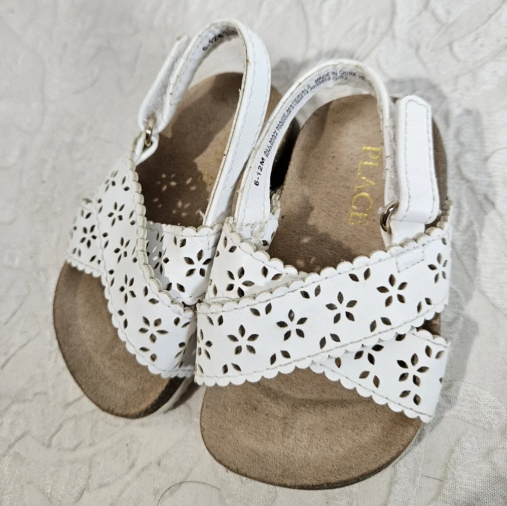 Baby White Flower Place Sandals
